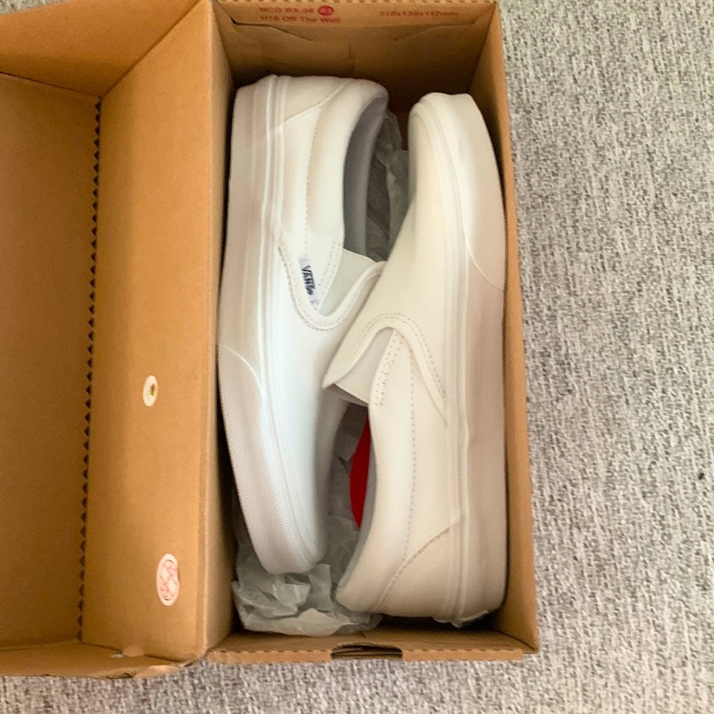 White Vans Slip Ons